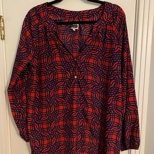 Mud Pie tunic Large Red & Navy